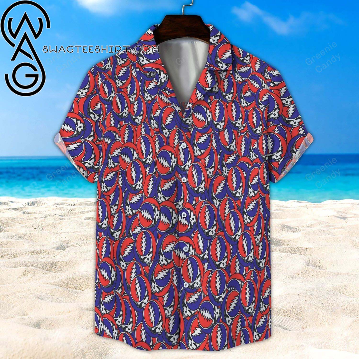 Seamless Grateful Dead All Over Print Hawaiian Shirt And Beach Short