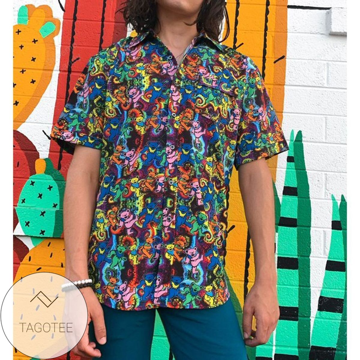 Seamless Tropical Flower Hawaiian Shirt