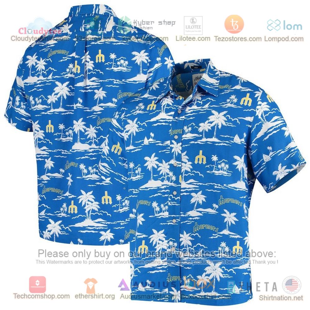 Seattle Mariners Vintage Short Sleeve Button-Up Hawaiian Shirt