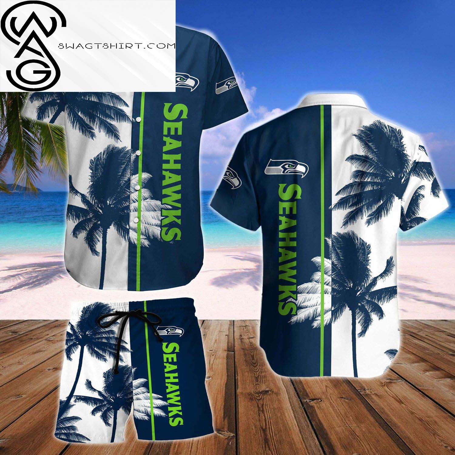 Seattle Seahawks And Mickey Mouse All Over Print Hawaiian Shirt