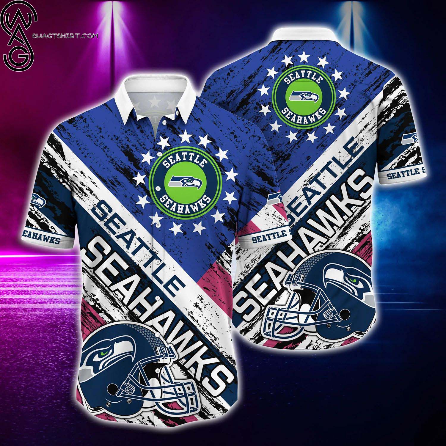 Seattle Seahawks And Mickey Mouse All Over Print Hawaiian Shirt