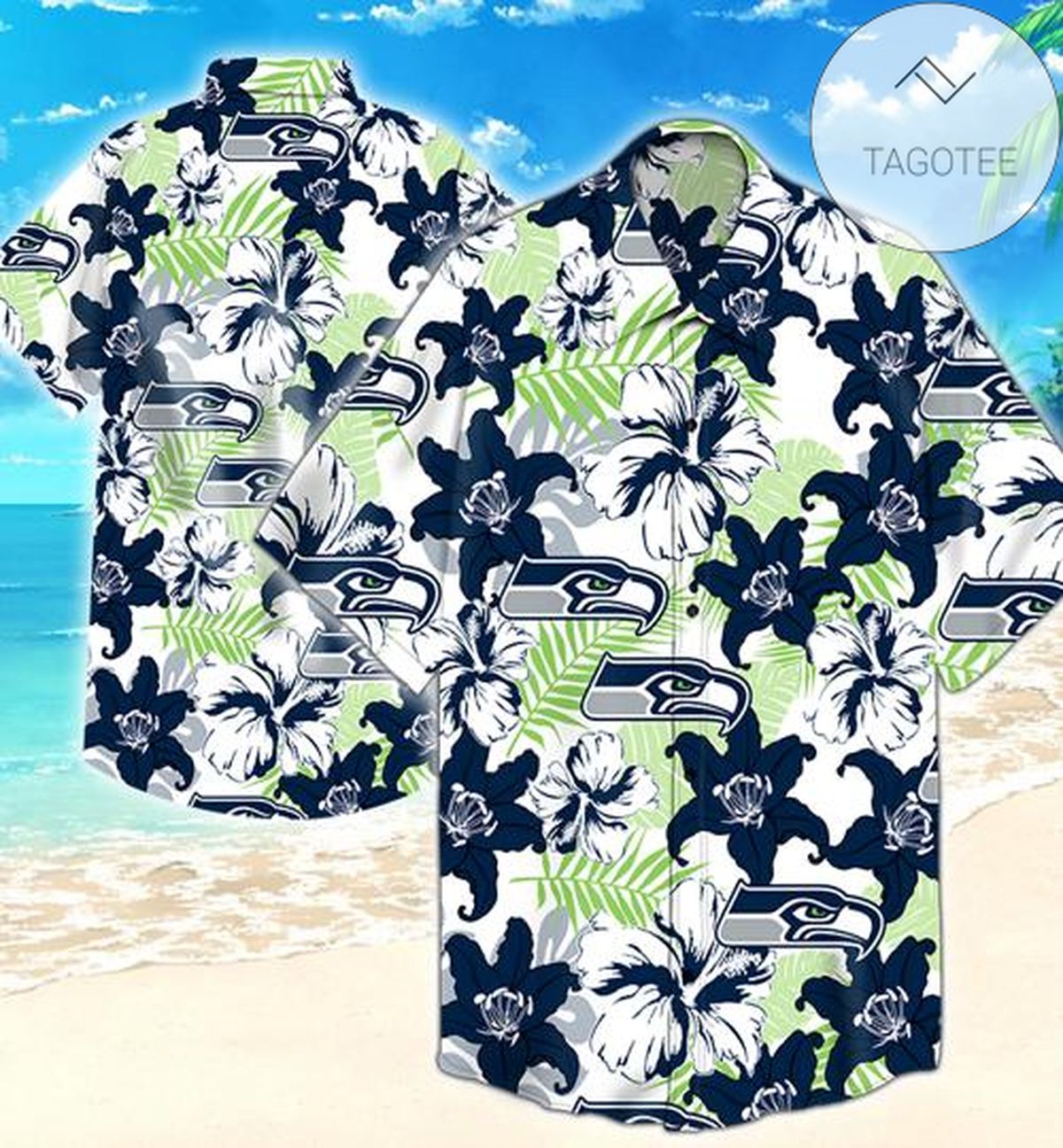 Seattle Seahawks Coconut Tree Hawaii Fit Body Shirt