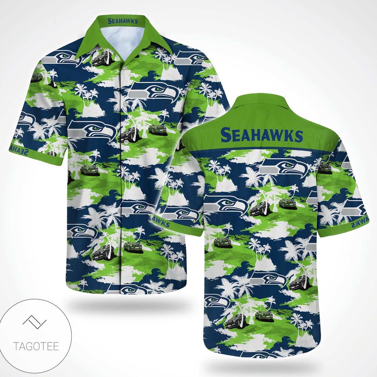 Seattle Seahawks Flower Authentic Hawaiian Shirt 2022 3d