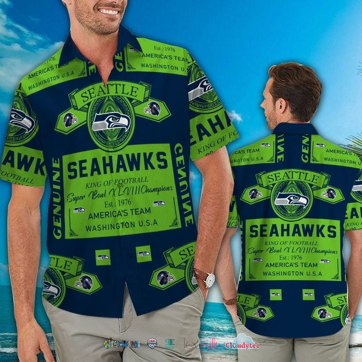 Seattle Seahawks Ocean Fishes Hawaiian Shirt Beach Short