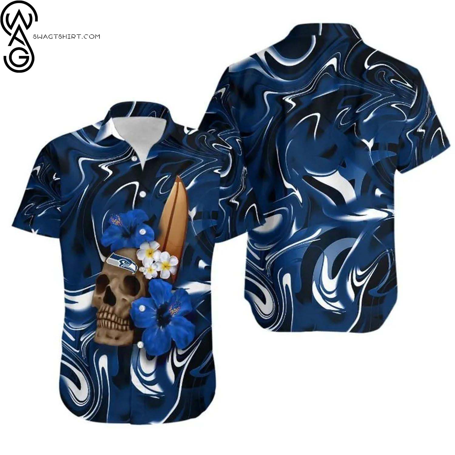 Seattle Seahawks NFL Coconut Trees Summer Aloha Hawaiian Shirt