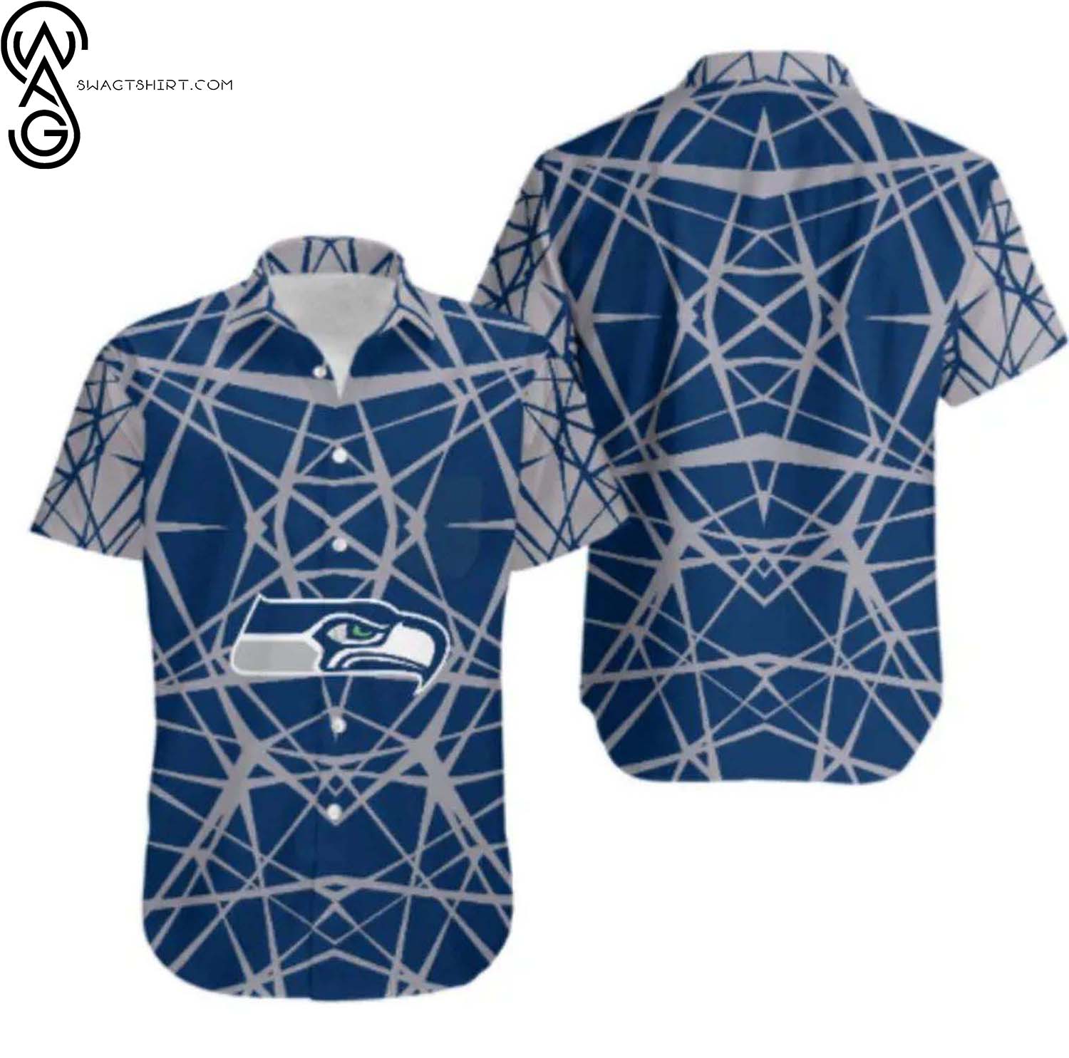 Seattle Seahawks Skull And Hibiscus Flower Summer Aloha Hawaiian Shirt