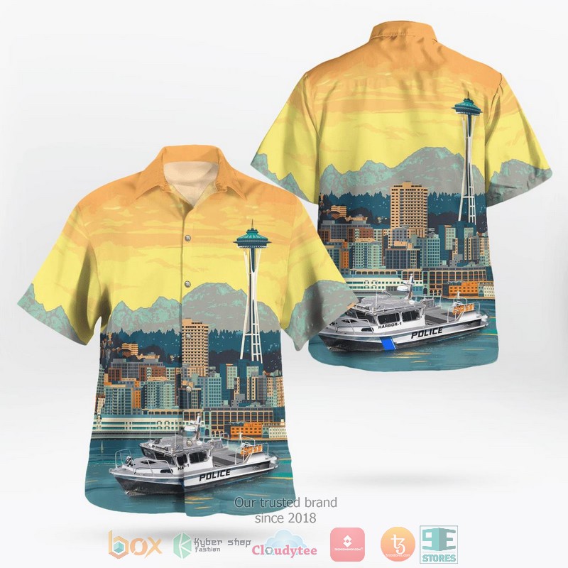 Seattle Washington Port of Seattle Police Hawaiian Shirt