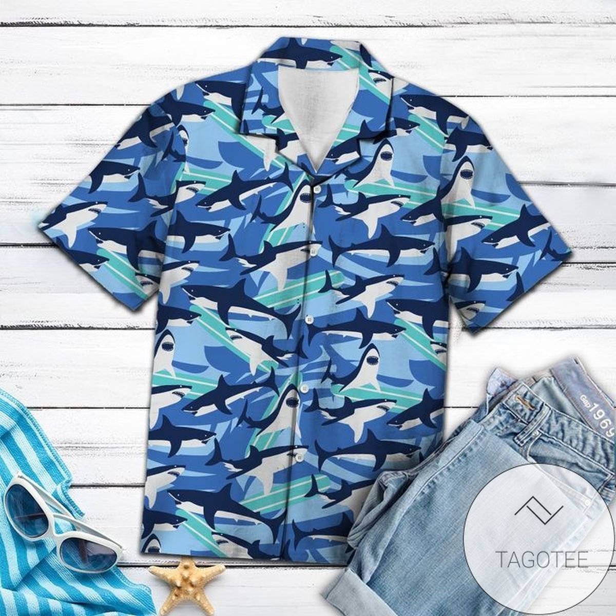 Shark Christmas Hawaiian Shirt Mens Hawaiian Shirt For Shark Lover