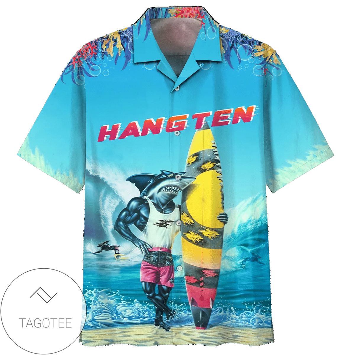 Shark Green Tropical Hawaiian Shirts