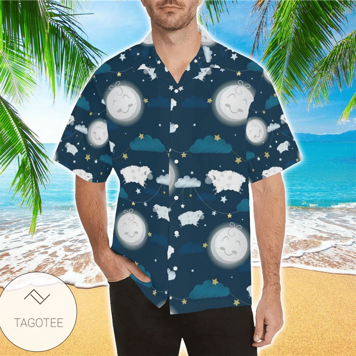 Sheep Pattern Mens Hawaiian Shirt