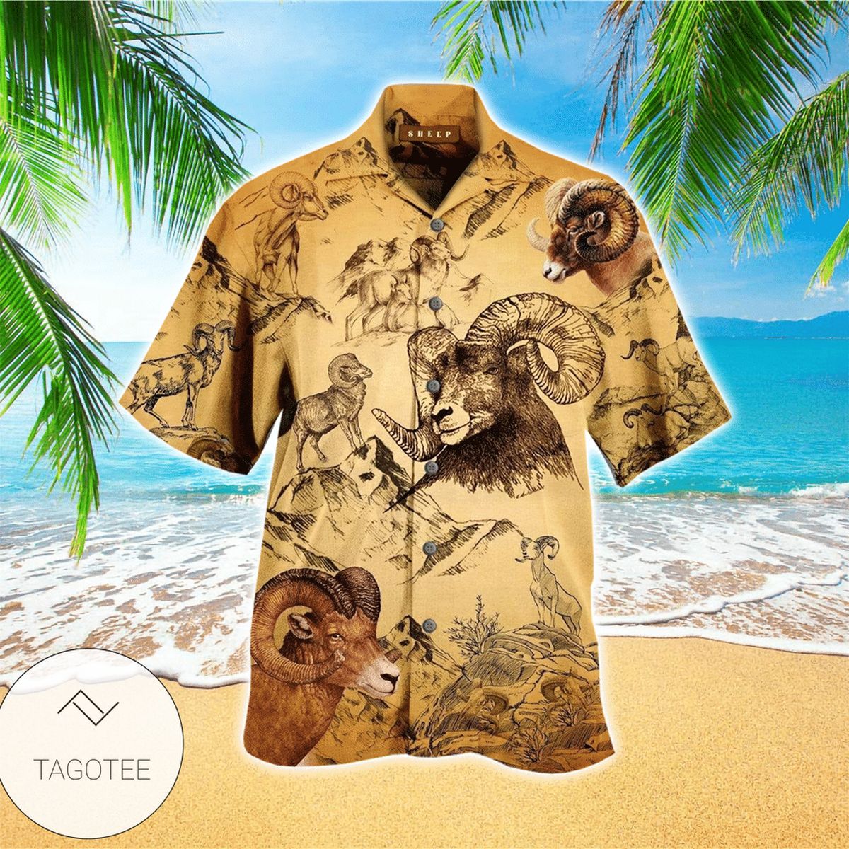 Sheep Vintage Unisex Hawaiian Aloha Shirts