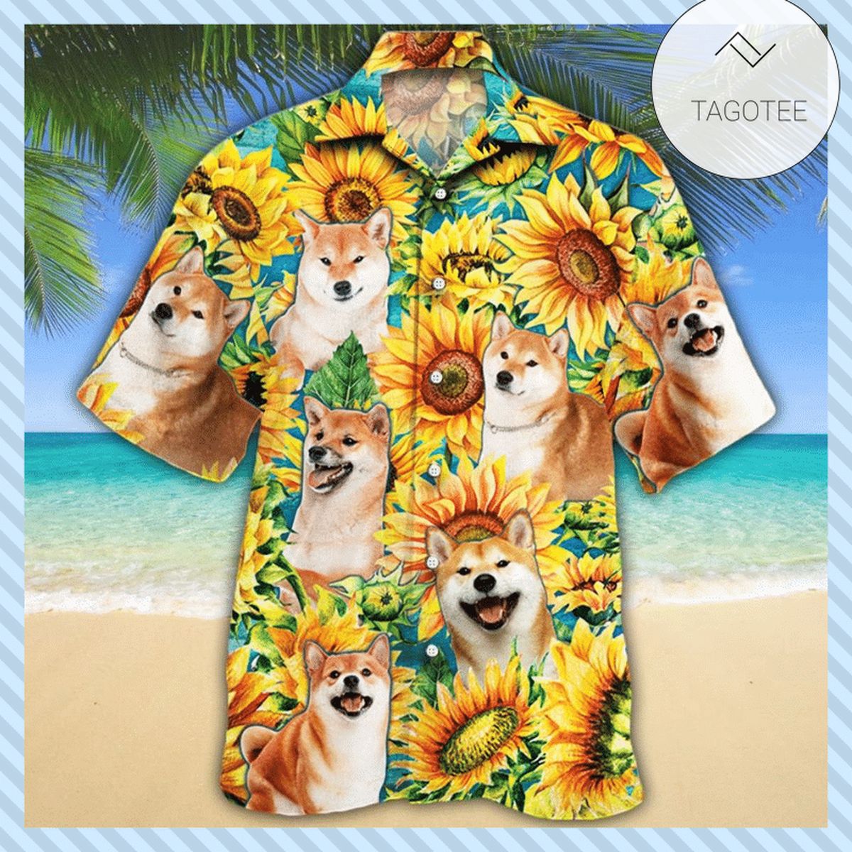 Shiba Inu Doge Meme All Over Print 3D Summer Short Sleeve Hawaiian Beach Shirt