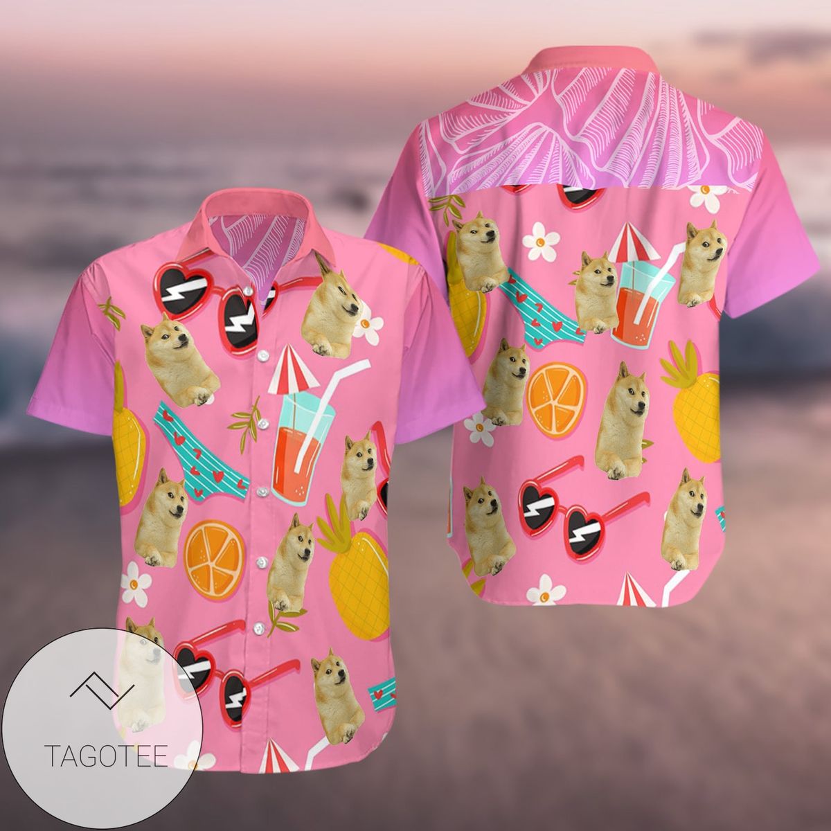 Shiba Inu Vacation Hawaiian Shirt For Men With Vibrant Colors And Textures