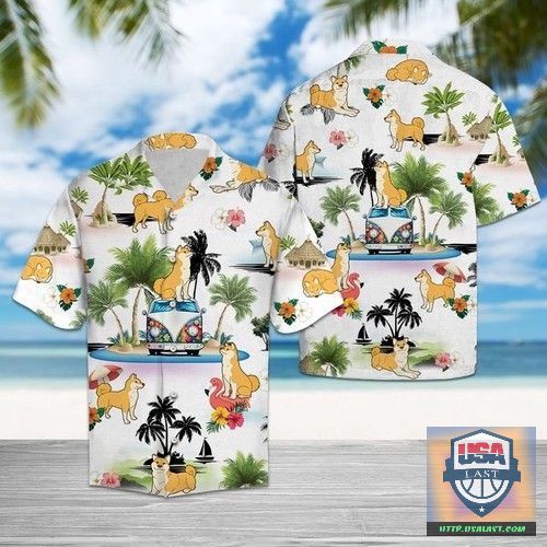 Shiba Inu Dog Banana Tropical Hawaiian Shirt