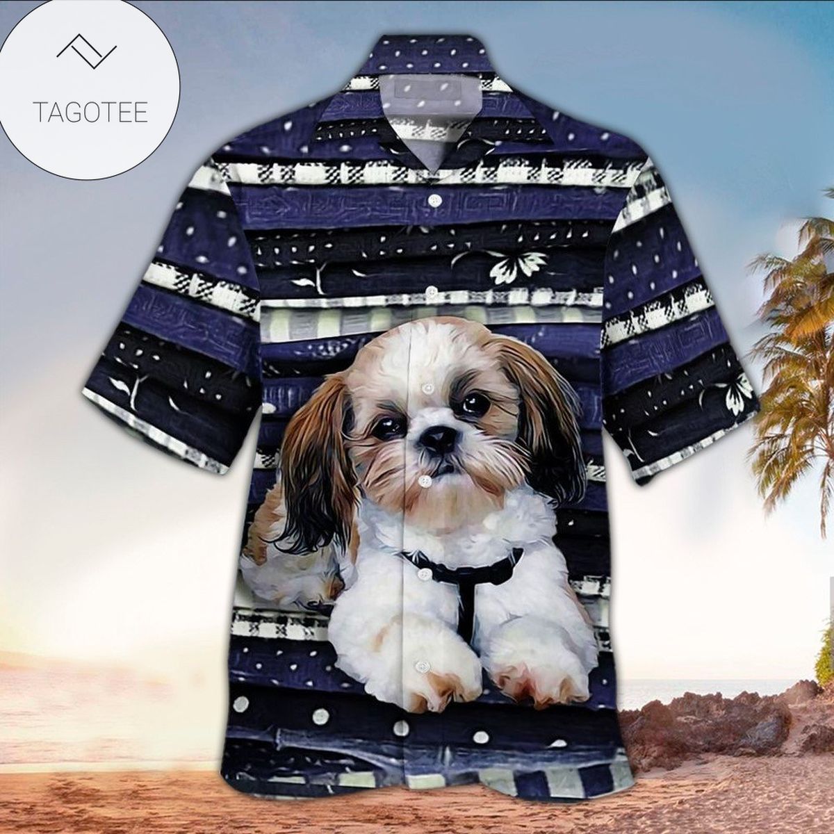 Shiba Inu Vacation Hawaiian Shirt For Men With Vibrant Colors And Textures