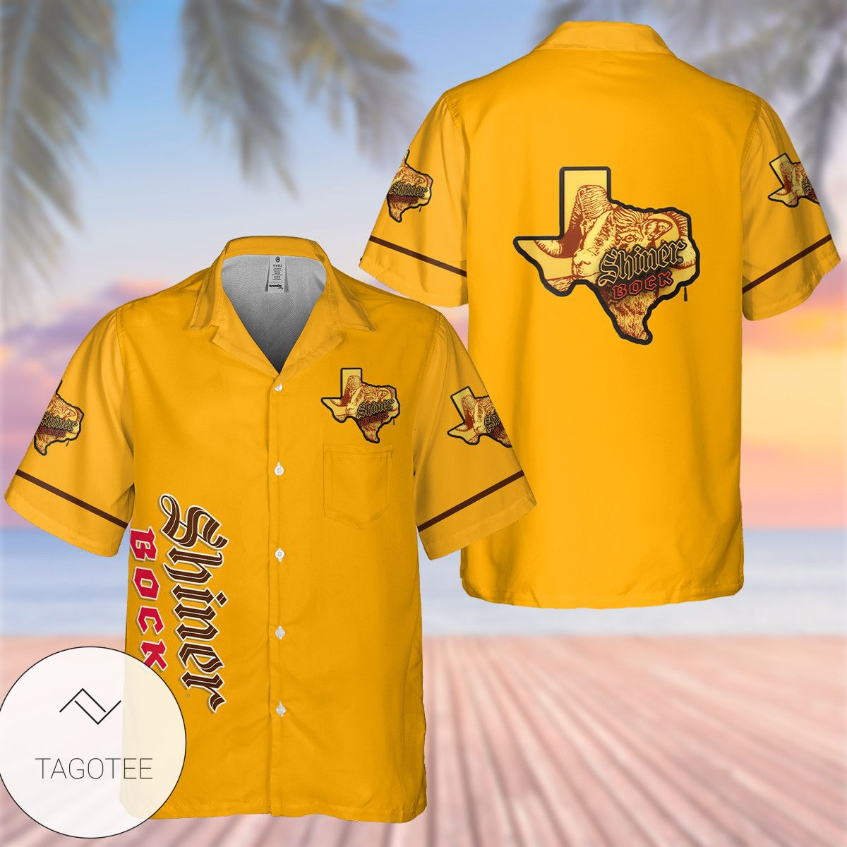 Shiner Bock Beer All Over Print 3D Hawaiian Shirt – Yellow