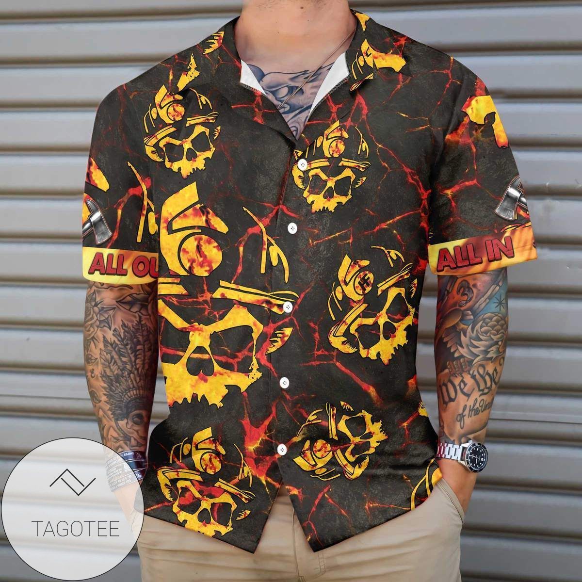 Shop 2022 Authentic Hawaiian Colombia Coat Of Arms Style Short Sleeve Linen Button Down Shirt