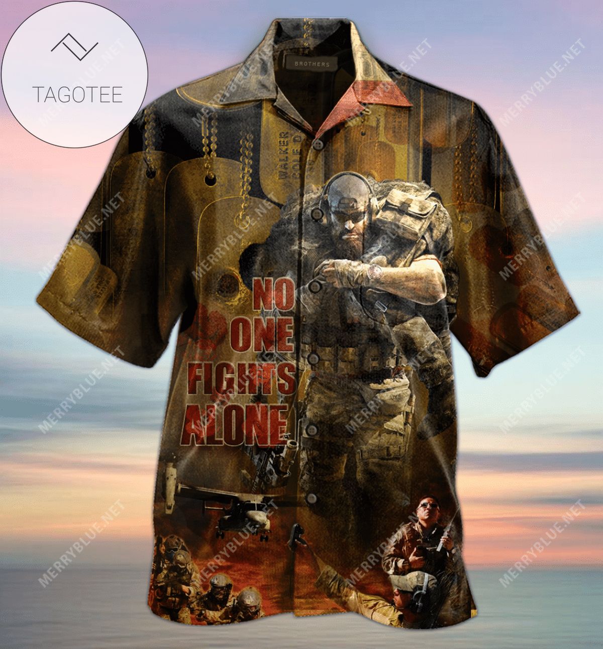 Shop From 1000 Unique No One Fight Alone American Flag Veteran Authentic Hawaiian Shirt 2022s