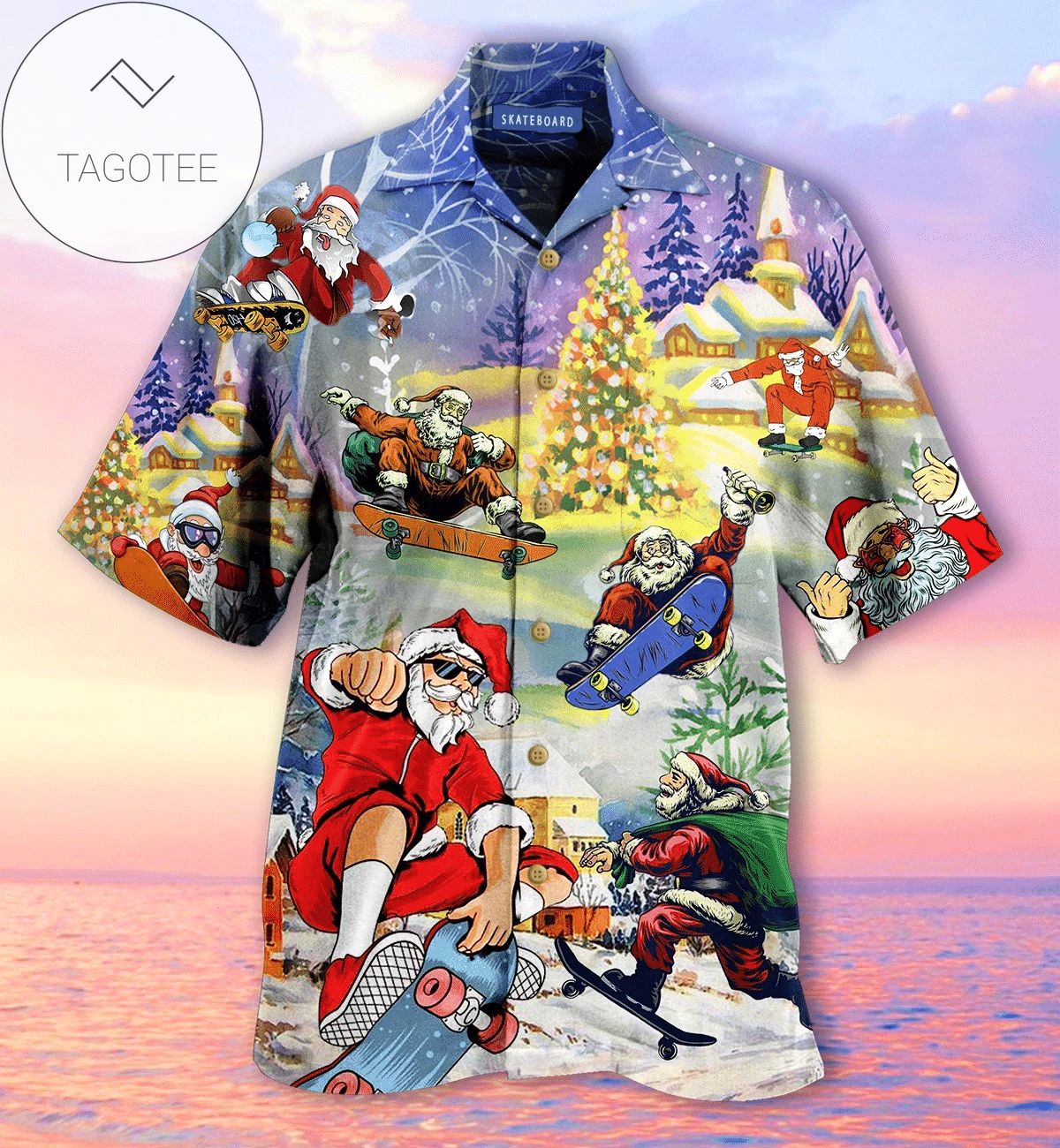 Shop From 1000 Unique Santa Claus In Blue World Hawaiian Aloha Shirts