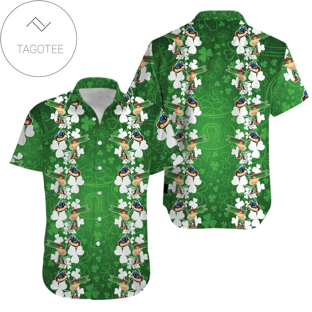 Shop Hawaiian Aloha Shirts Irish St Patricks Day Leprechaun Shamrock 2702