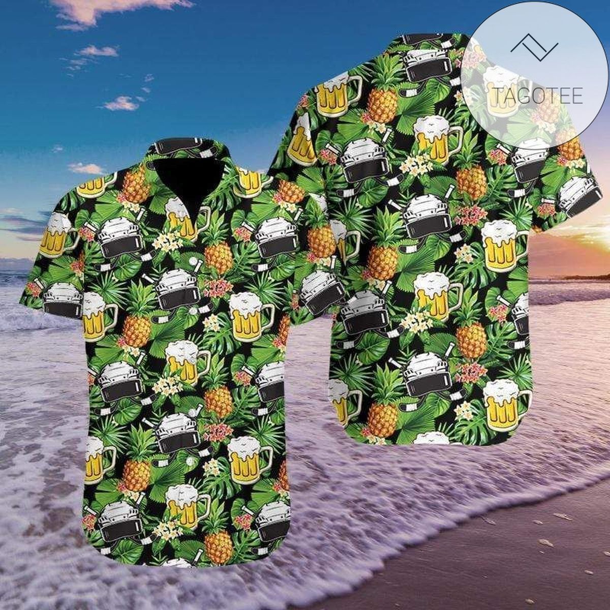 Shop Hockey Game Strong Summer Vibe Hawaiian Aloha Shirts