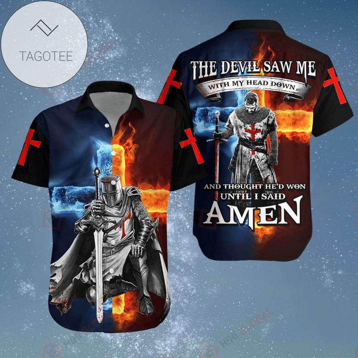 Shop Kneeling Knight Jesus Blessed Are The Peacemakers Hawaiian Shirts V