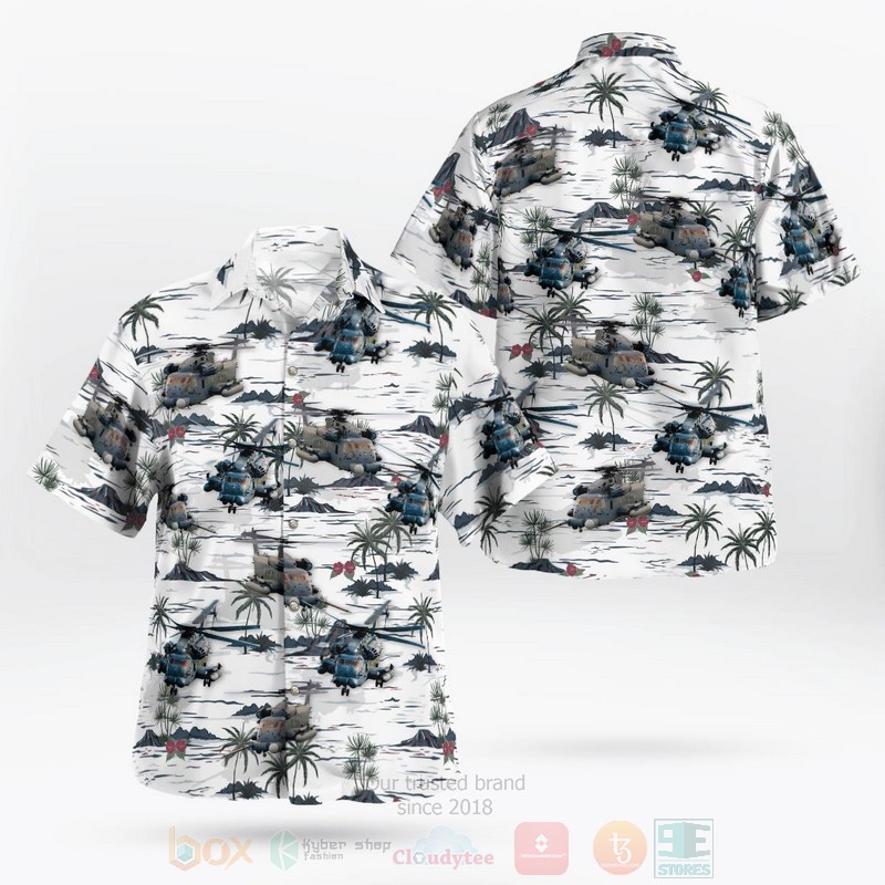 Sikorsky MH-53 Pave Low palm tree white Hawaiian Shirt