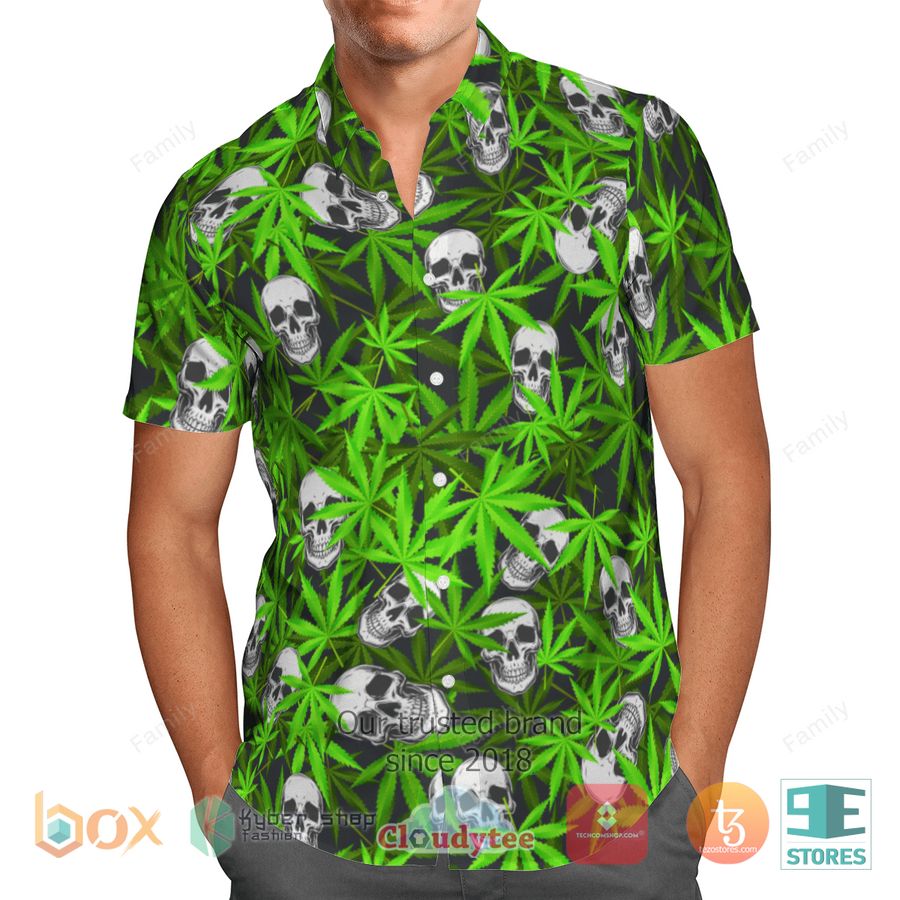 Skull black Hawaiian Shirt