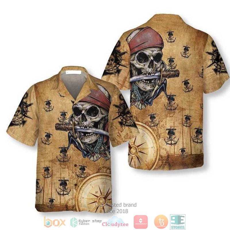 Skull black Hawaiian Shirt