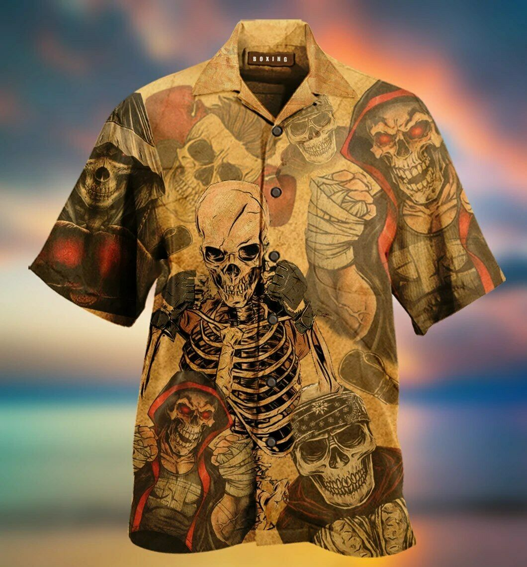 Skull Hot Rod Palm Tree Hawaiian Shirt