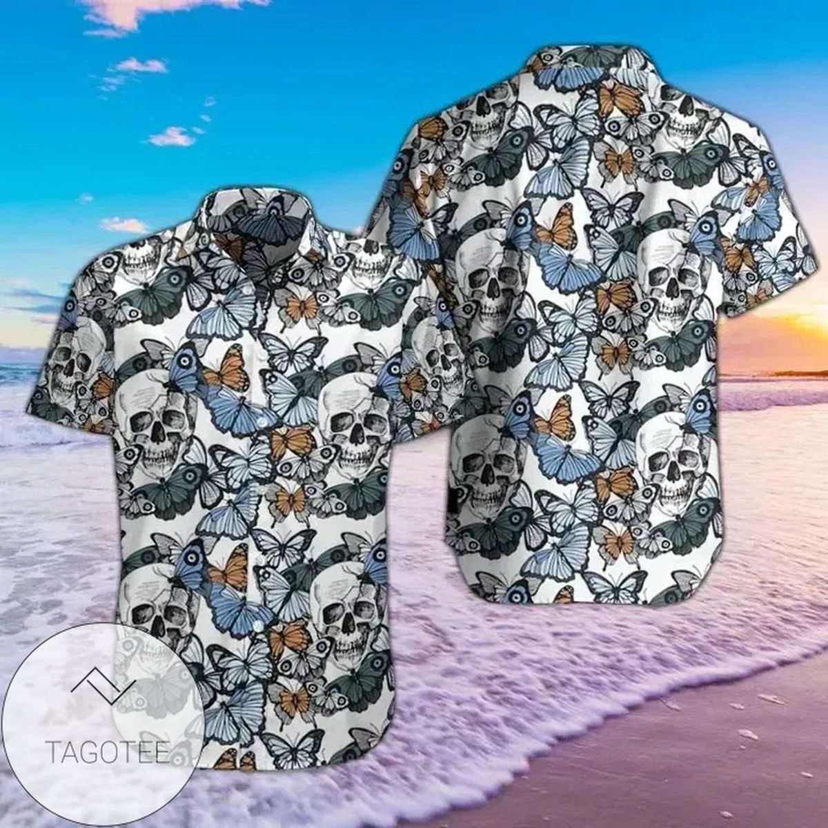 Skulls And Pineapples Seamless Pattern Hawaiian Shirt