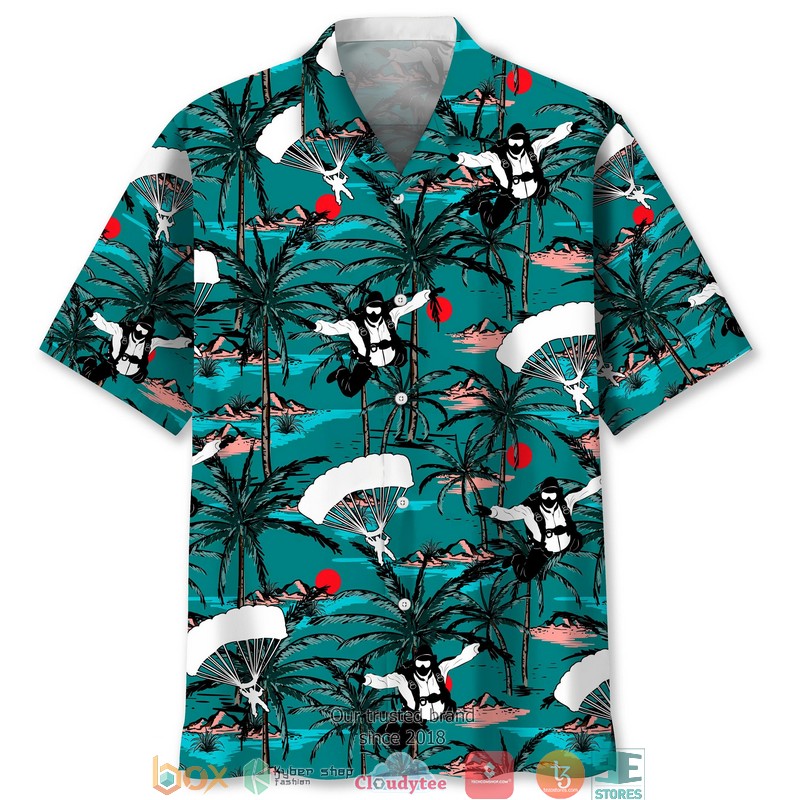 Skydiving Blue Hawaiian Shirt