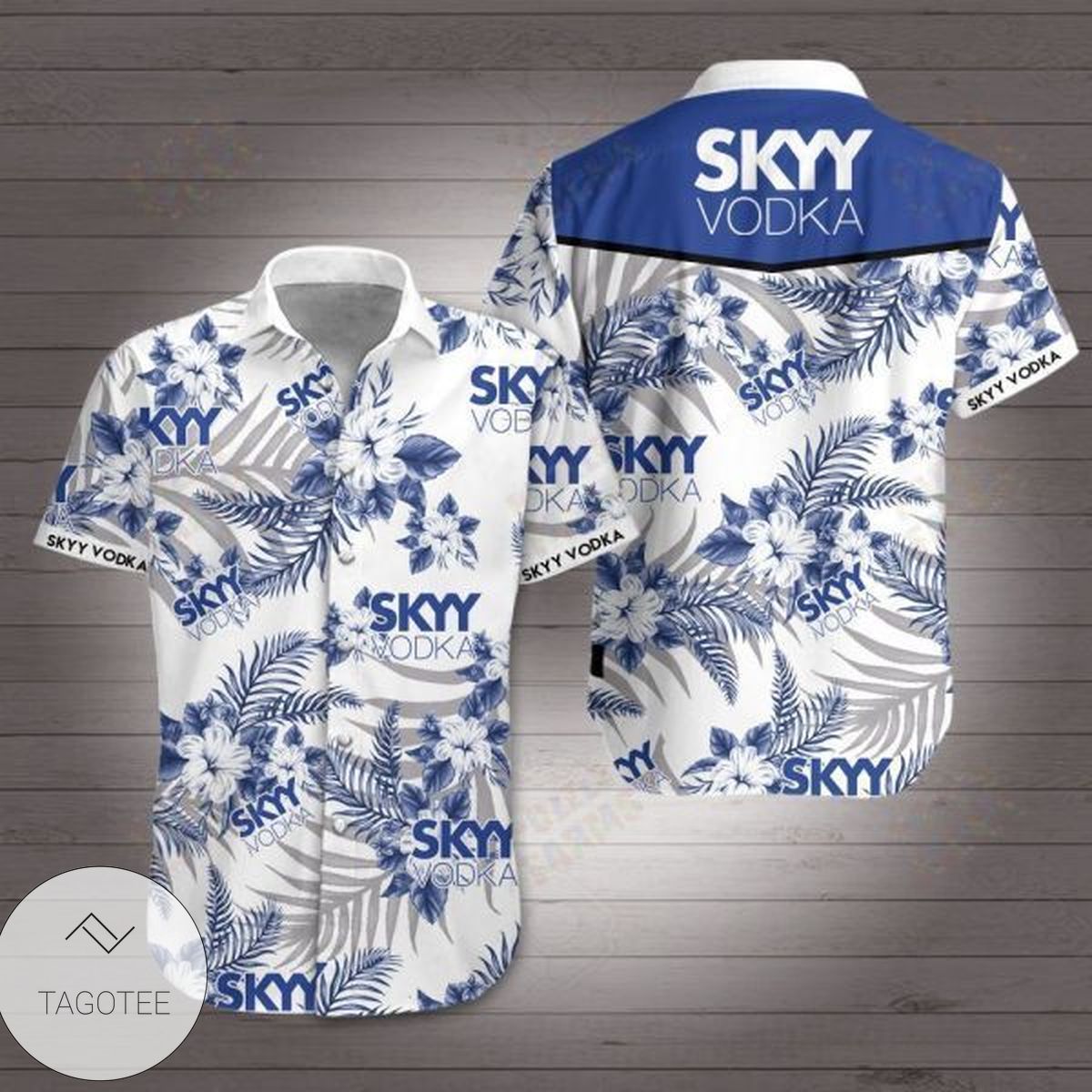 Skydiving Tropical Print Short Sleeve Hawaiian Casual Shirt