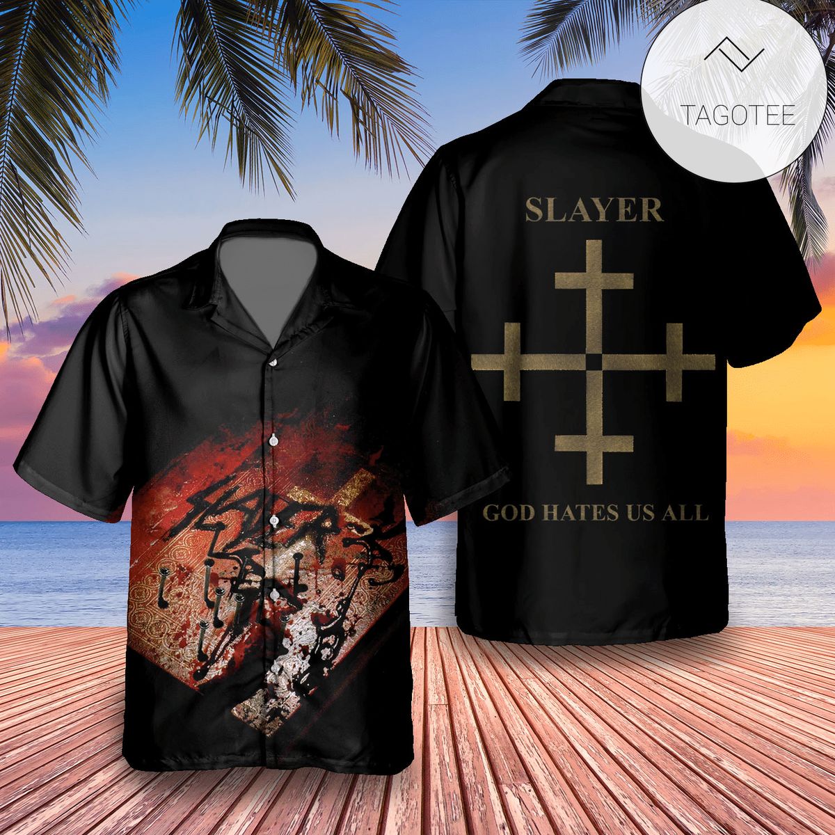 Slayer Divine Intervention Album Cover Hawaiian Shirt