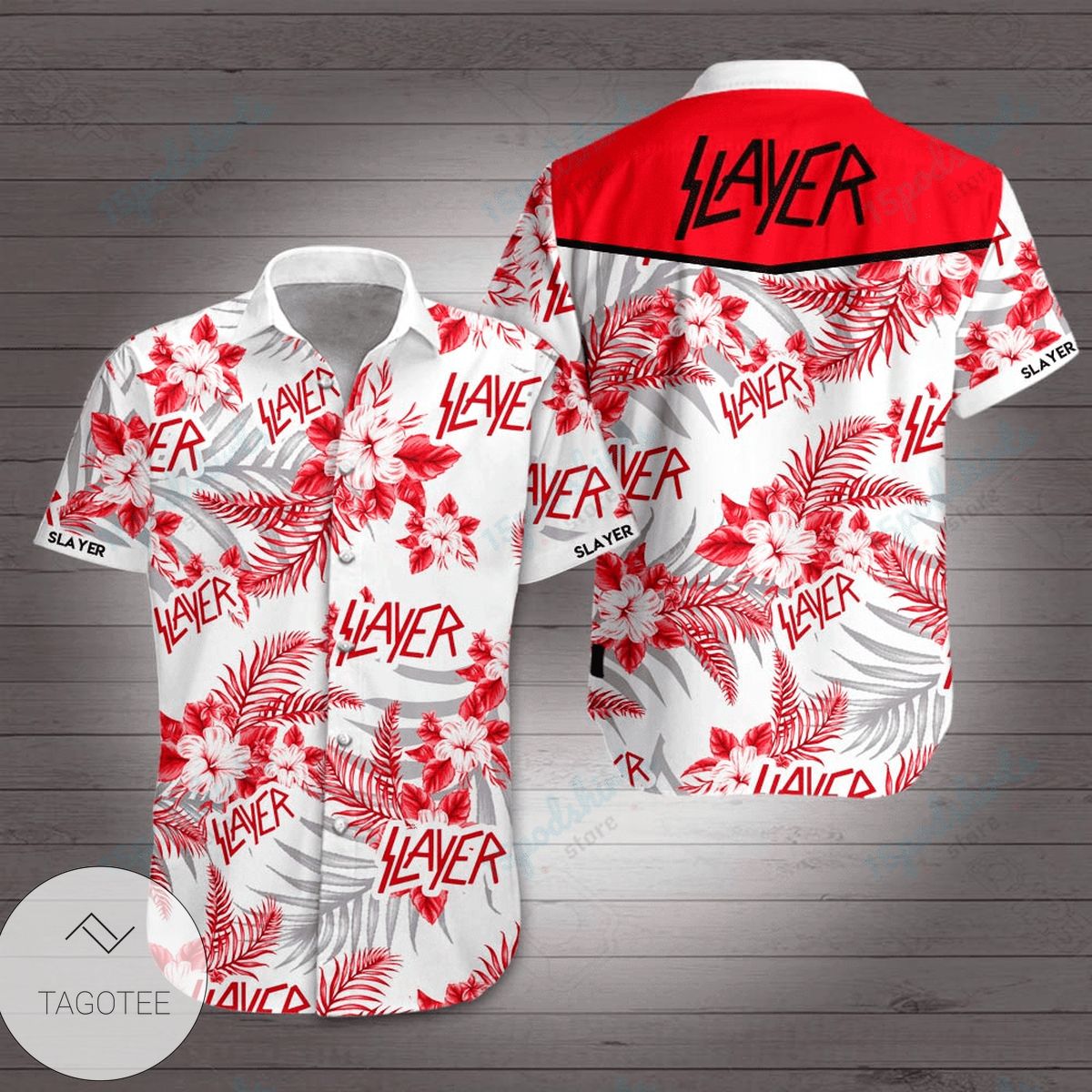 Slayer Hawaiian IV Graphic Print Short Sleeve Hawaiian Casual Shirt