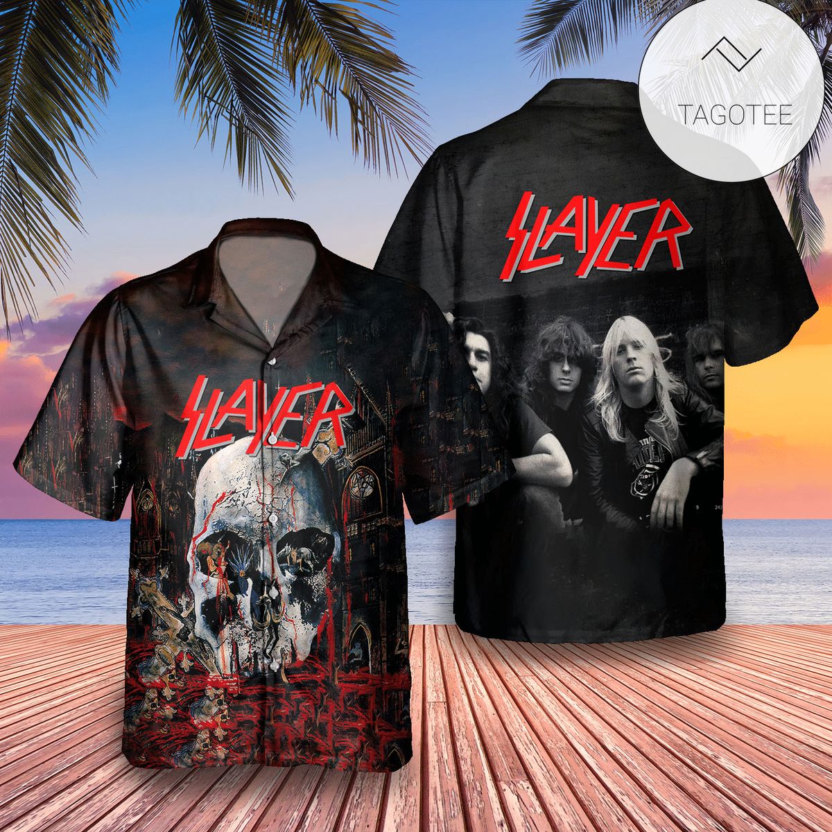 Slayer Seasons In The Abyss Album Cover Hawaiian Shirt