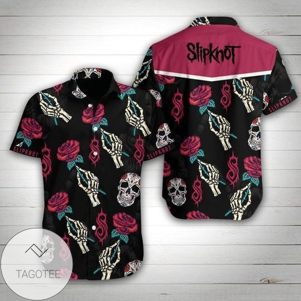 Slipknot Band Rose Skull Authentic Hawaiian Shirt 2022 3d