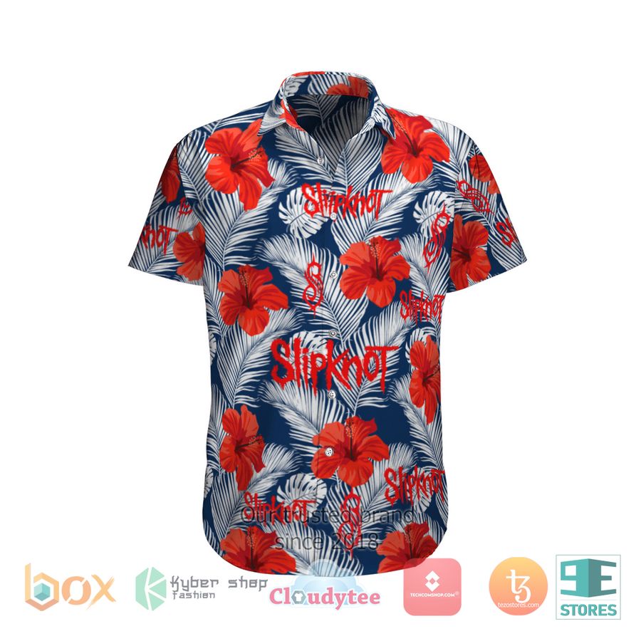 Slipknot Hibiscus Blue Hawaiian Shirt