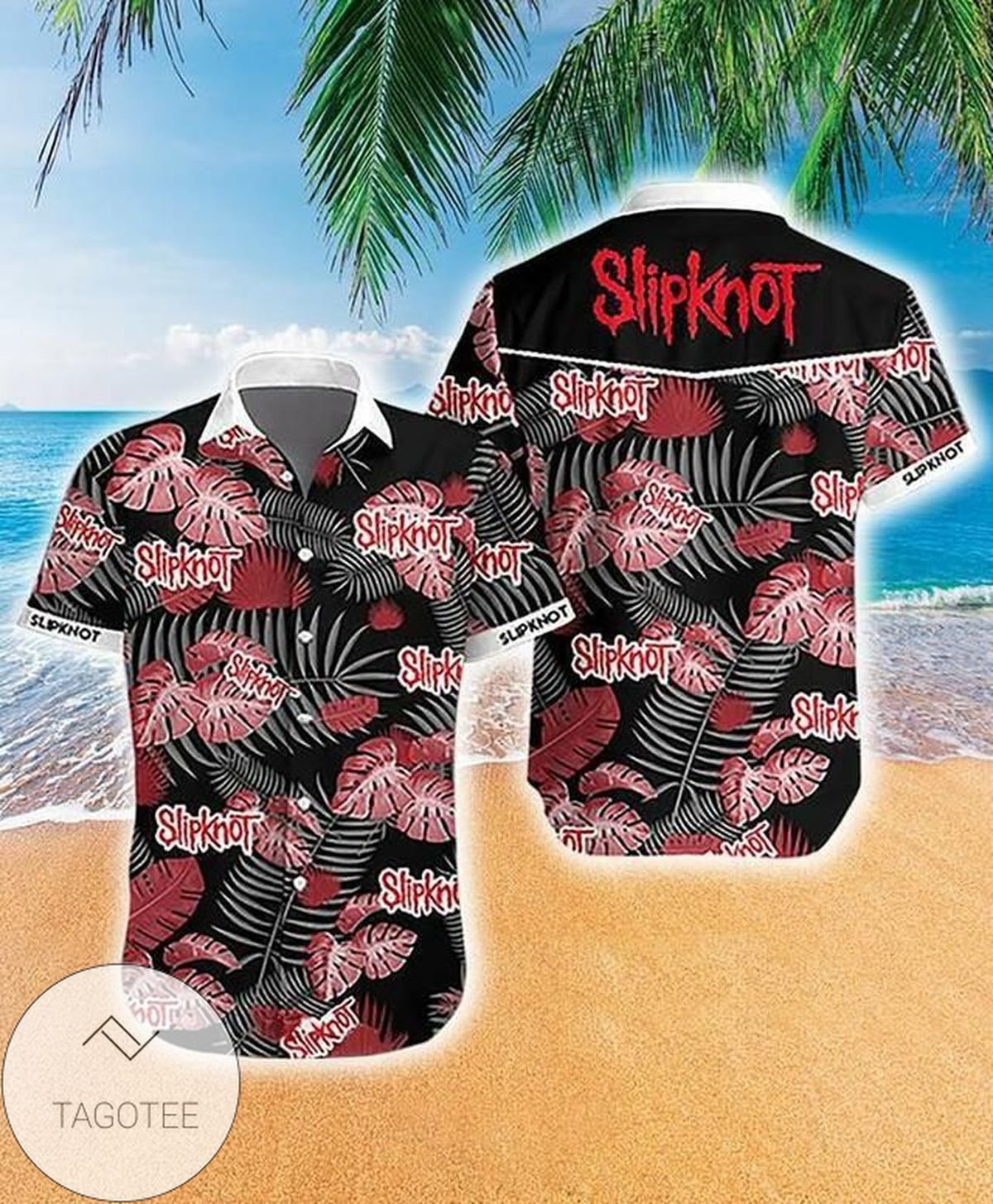 Slipknot Hawaiian II Graphic Print Short Sleeve Hawaiian Casual Shirt