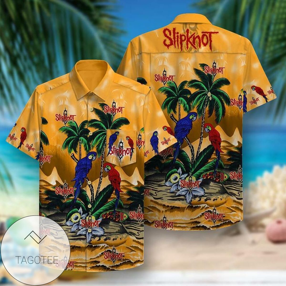 Slipknot Hawaiian VII Graphic Print Short Sleeve Hawaiian Casual Shirt