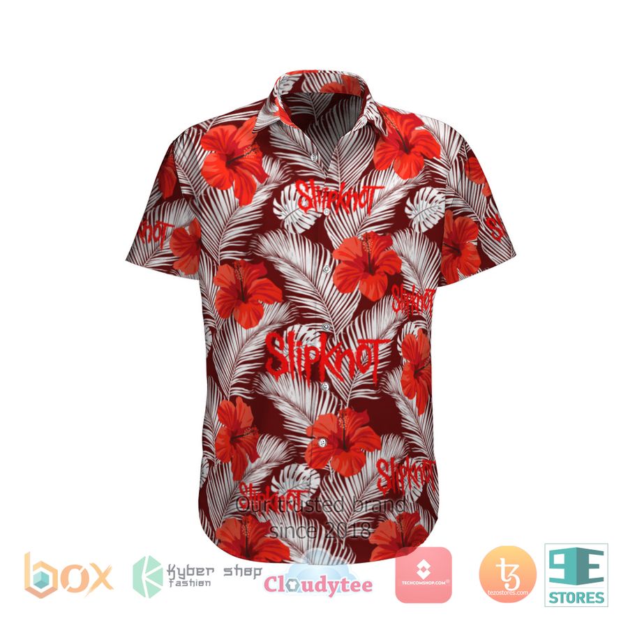 Slipknot Hibiscus Fashion Red Hawaiian Shirt