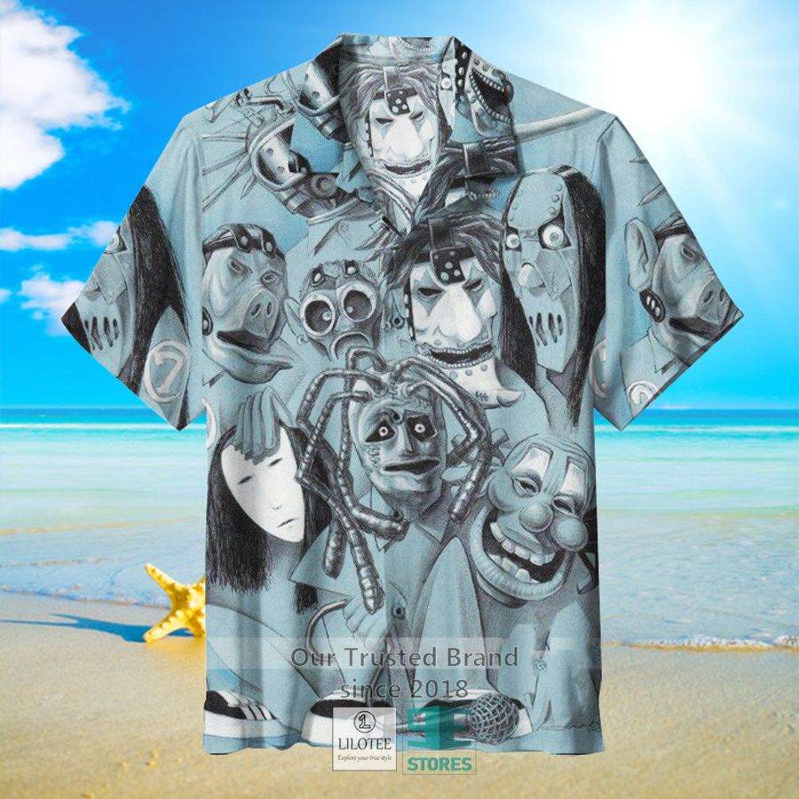 Slipknot members art blue Hawaiian Shirt