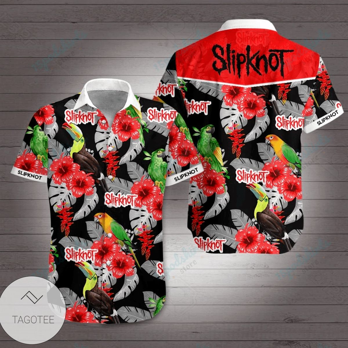 Slipknot Rock Band Pineapple Hawaiian Graphic Print Short Sleeve Hawaiian Casual Shirt