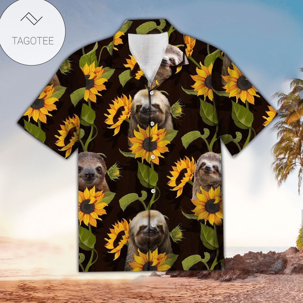 Sloth & Alpaca Hawaiian Shirt Galaxy Button Up Shirt