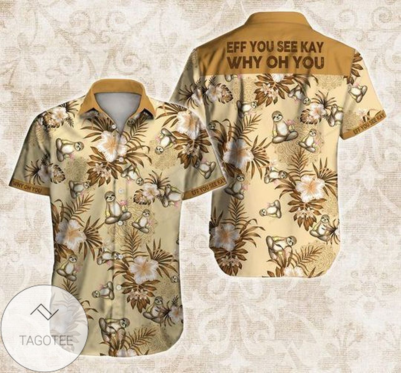 Sloth Color For Men And Women Graphic Print Short Sleeve Hawaiian Casual Shirt