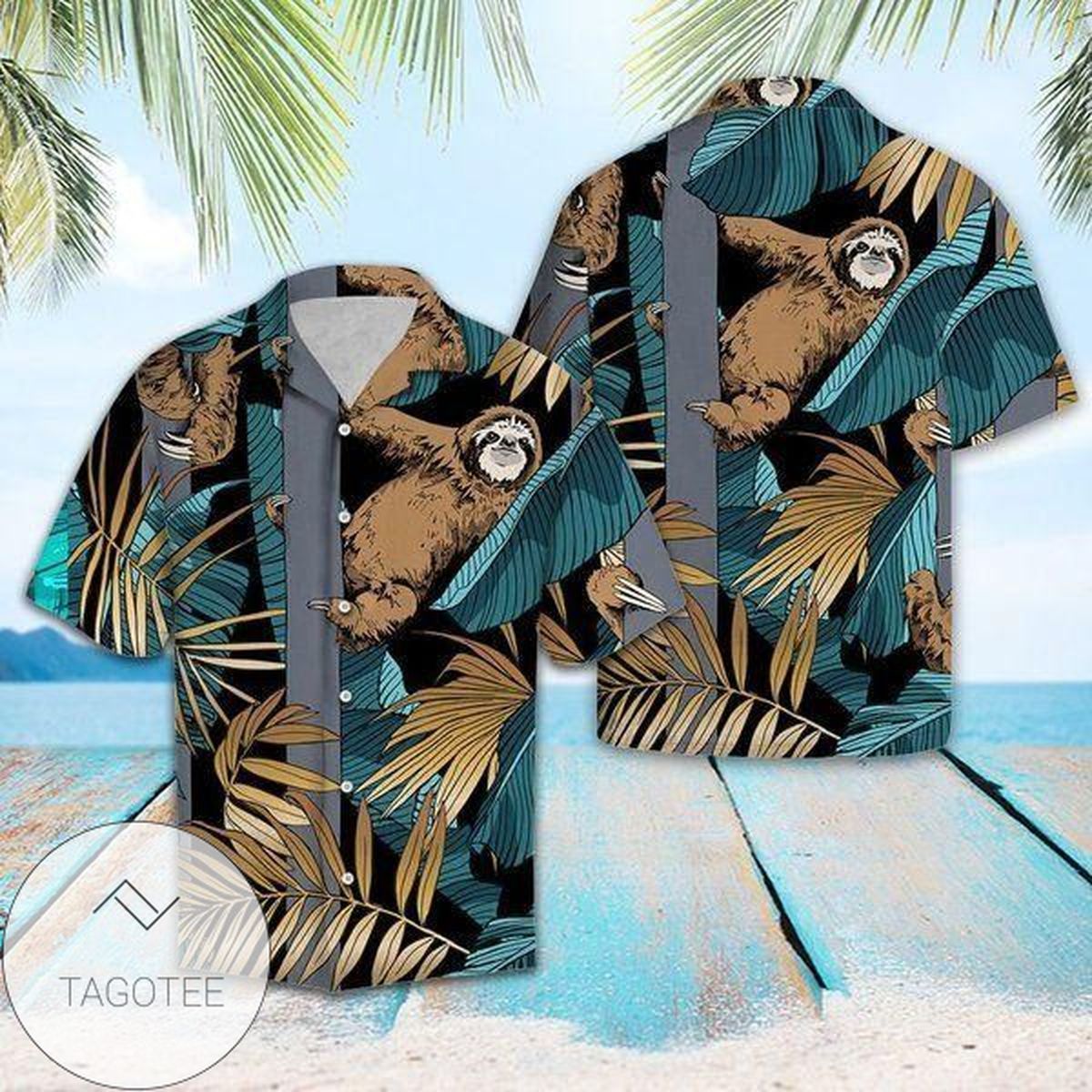 Sloth Hate Mornings And People Tropical Hawaiian Aloha Shirts