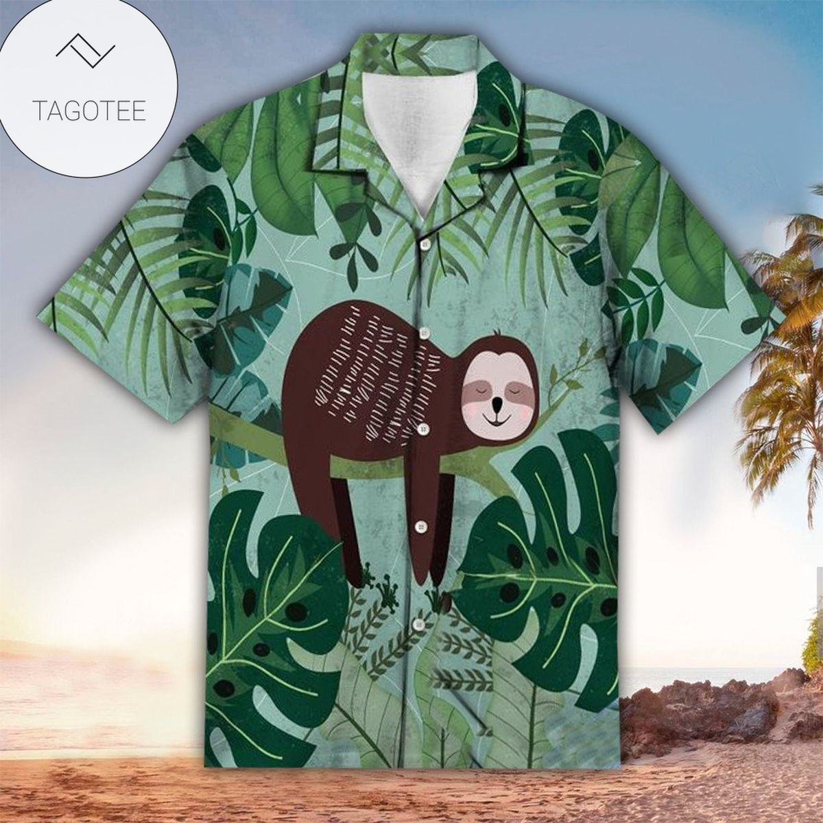 Sloth Makes Me Happy Tropical Authentic Hawaiian Shirt 2022s