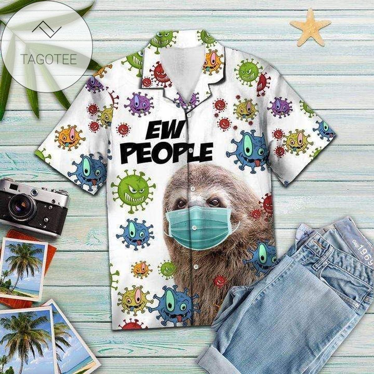 Sloth With Sunflower Authentic Hawaiian Shirt 2022s 3009h