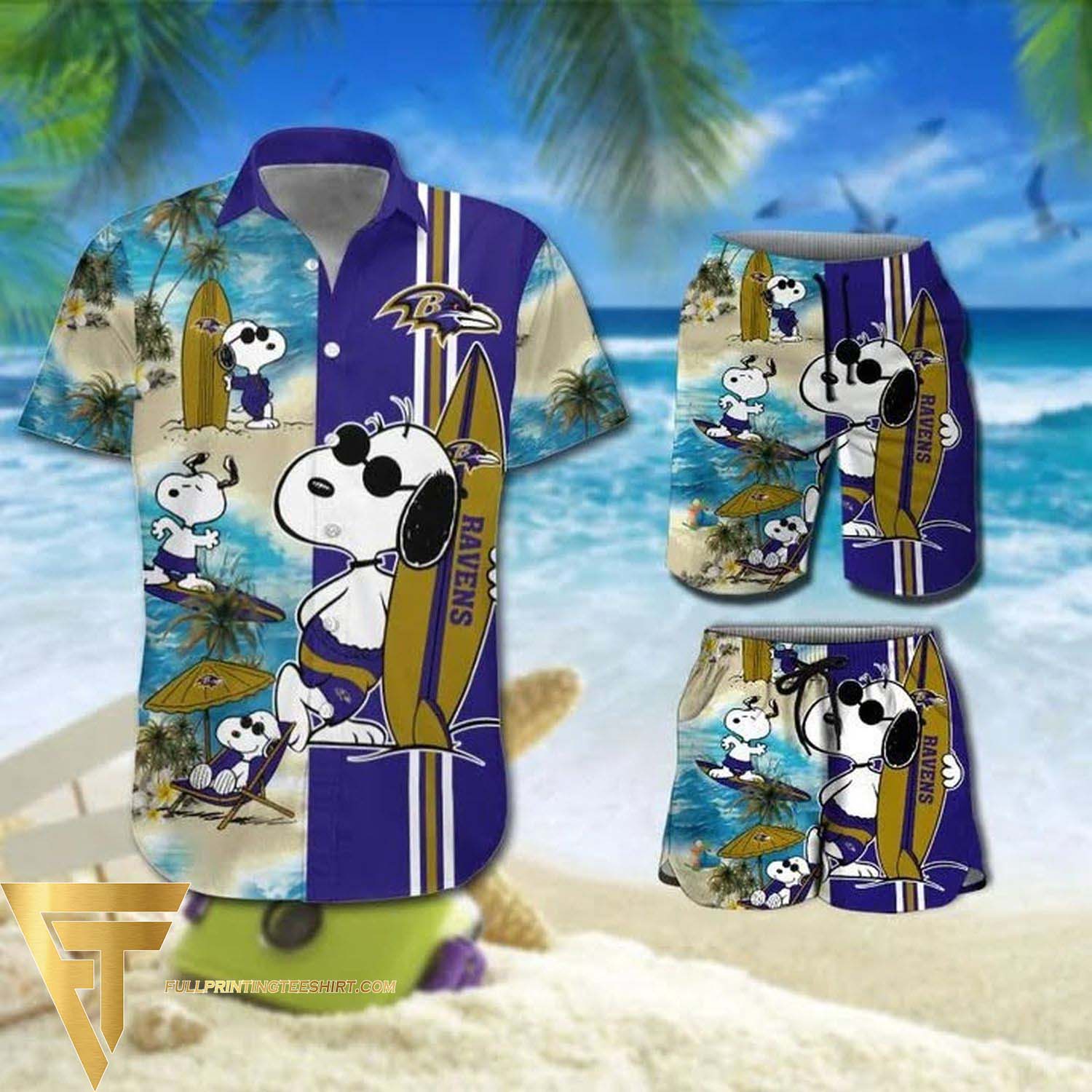 Snoopy And Detroit Lions Hawaiian Shirt And Beach Shorts