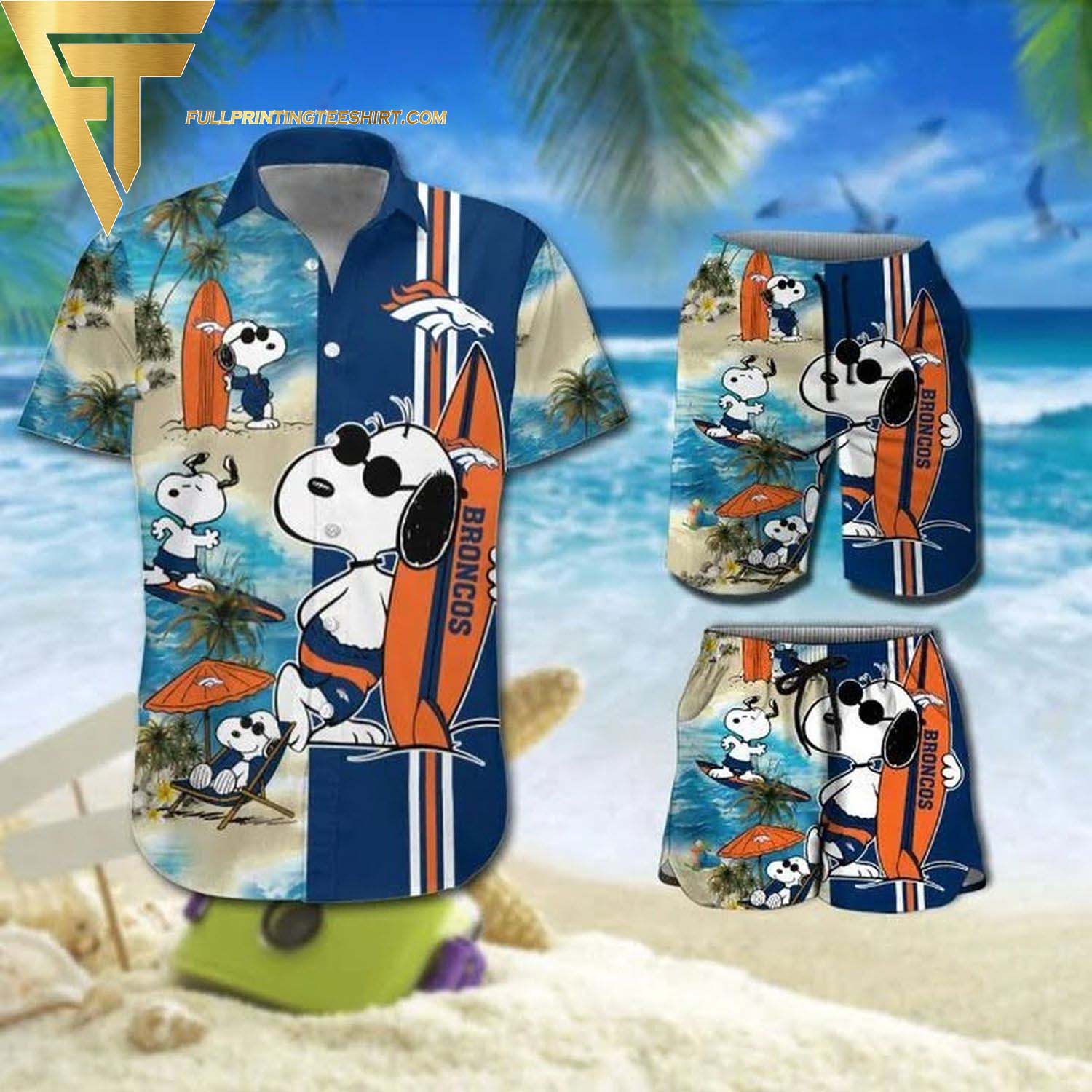 Snoopy And Green Bay Packers Hawaiian Shirt And Beach Shorts